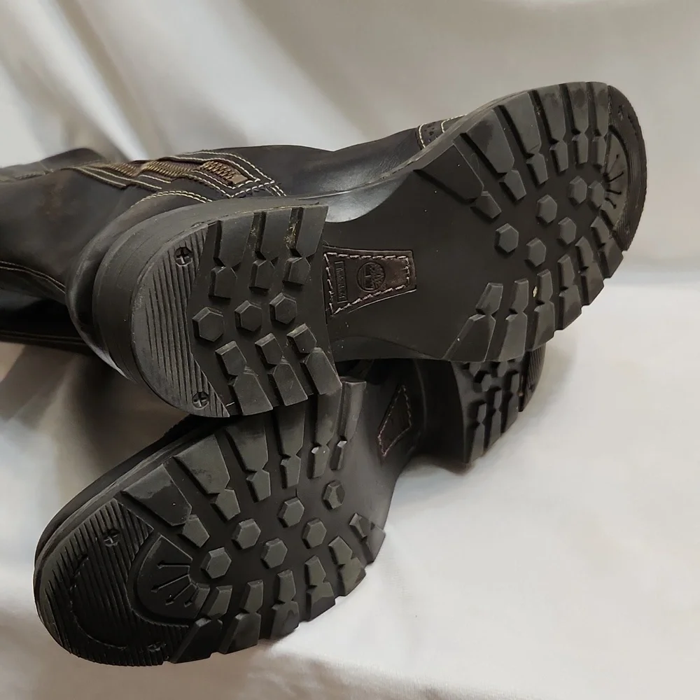 Timberland Tall Wingtip Leather Heeled Boots (W Size 7.5) - Picture 11 of 16